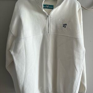 Vintage Big Dogs White 1/4 zip Sweater